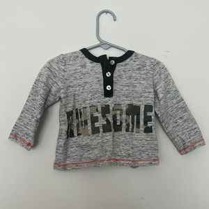 LITTLE LAD 12 month grey and camo AWESOME long sleeve